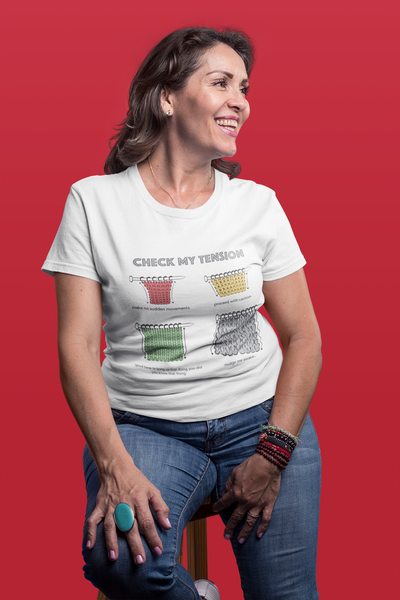 "Check My Tension" T-shirt for knitters