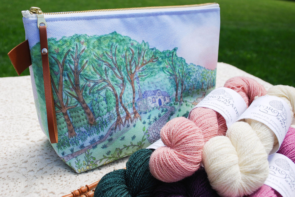 Illustrated Project Bag for Knitting, Crafts: "The Maker's Forest" from Story Maker