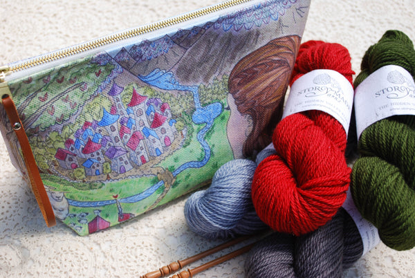 Illustrated Project Bag for Knitting, Crafts: "The Hidden Valley" from Story Maker