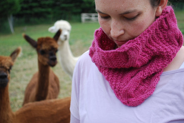 Gambolling Cables Cowl Knitting Pattern (PDF) by Phibersmith Designs