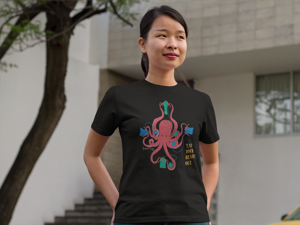 Octopus Knitting T-shirt - "Eat your heart out" - for knitters