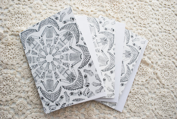 Kaleidoscope Knits Note Cards for Knitters - Set of 3 Blank Cards with Envelopes