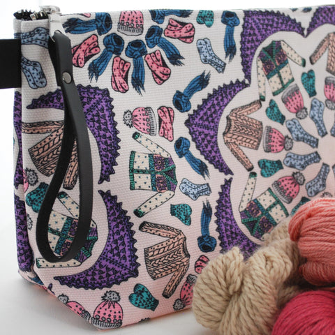 Kaleidoscope Knits Project Bag for Knitters - Rose Colourway