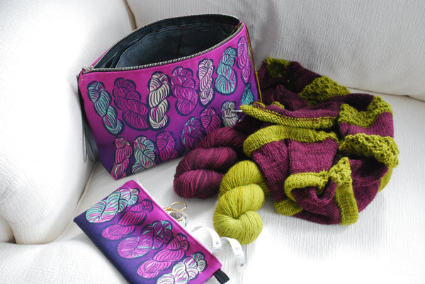 Hallelujah! (It's raining yarn) Knitting Project Bag - Magenta
