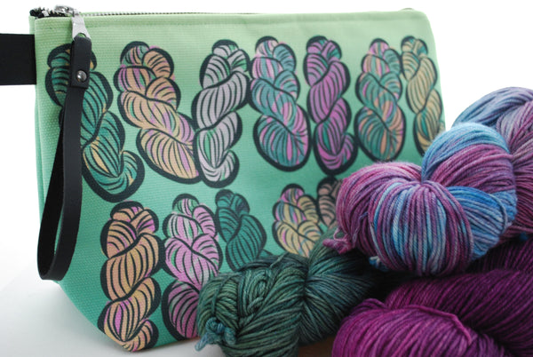 Hallelujah! (It's raining yarn) Knitting Project Bag - Green