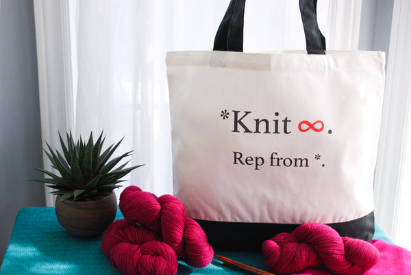Knit Infinity Tote Bag for knitters