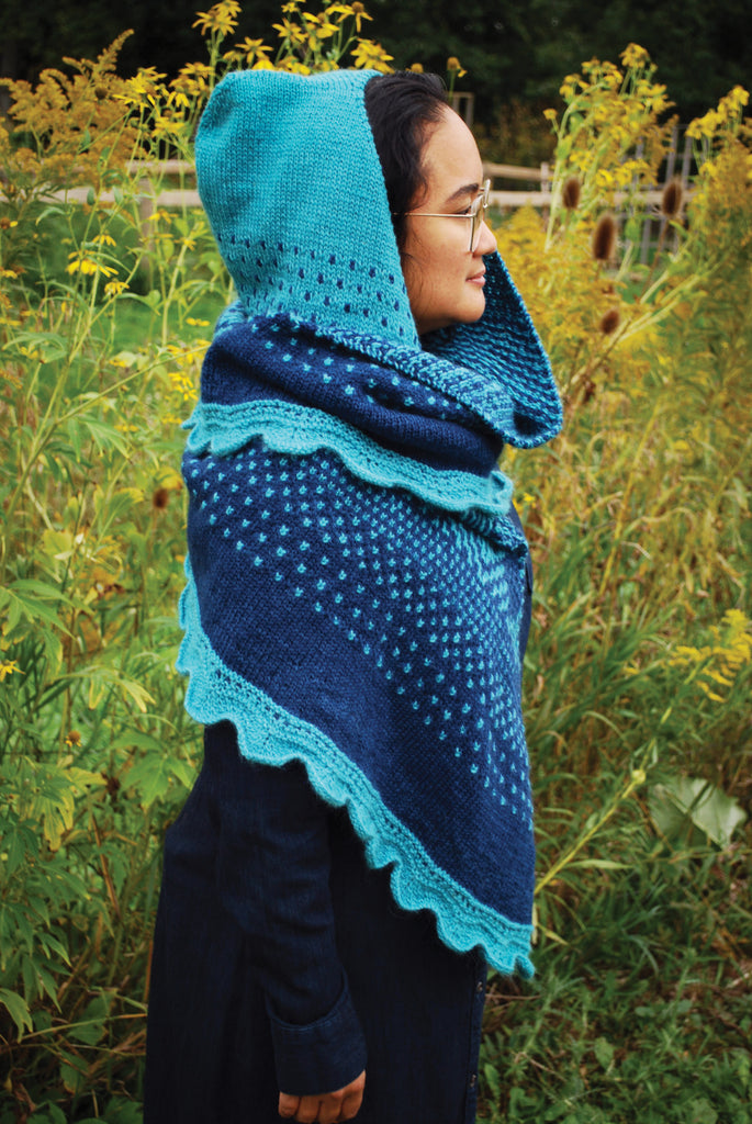 Mountain Range Hooded Shawl - Knitting Pattern PDF Download